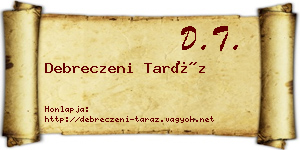 Debreczeni Taráz névjegykártya